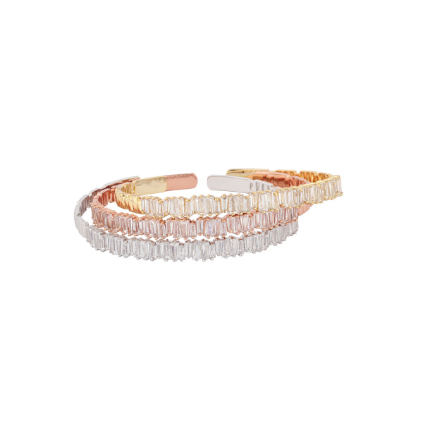 Gold Baguette Crystal Cuff