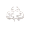 Intertwining love and lust, decorate your delicate hands with this palm cuff and 2 finger ring crafted in crystals and set in the mixed metal alloy.
