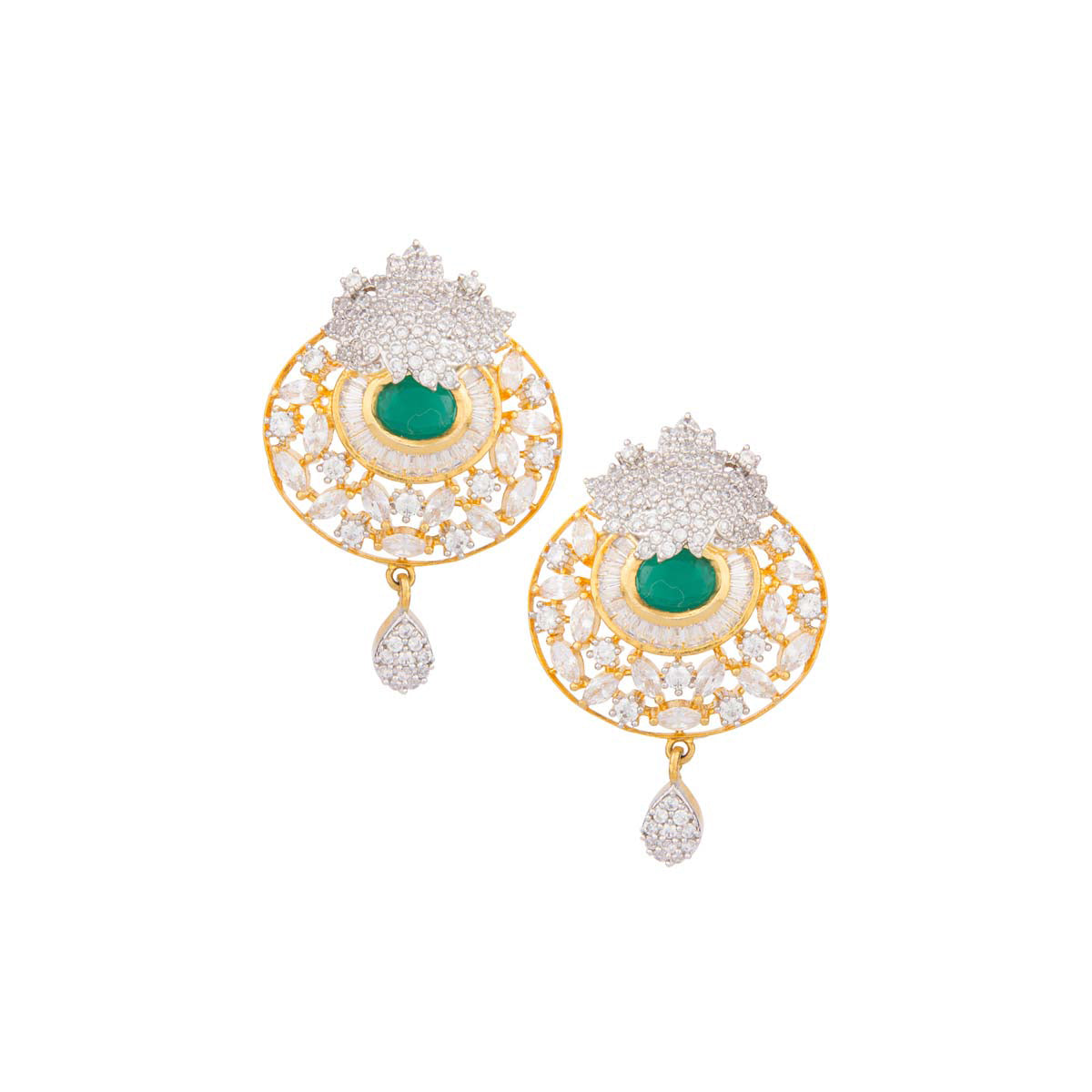 Crystal, Pearl and Emerald Pendant Necklace Set