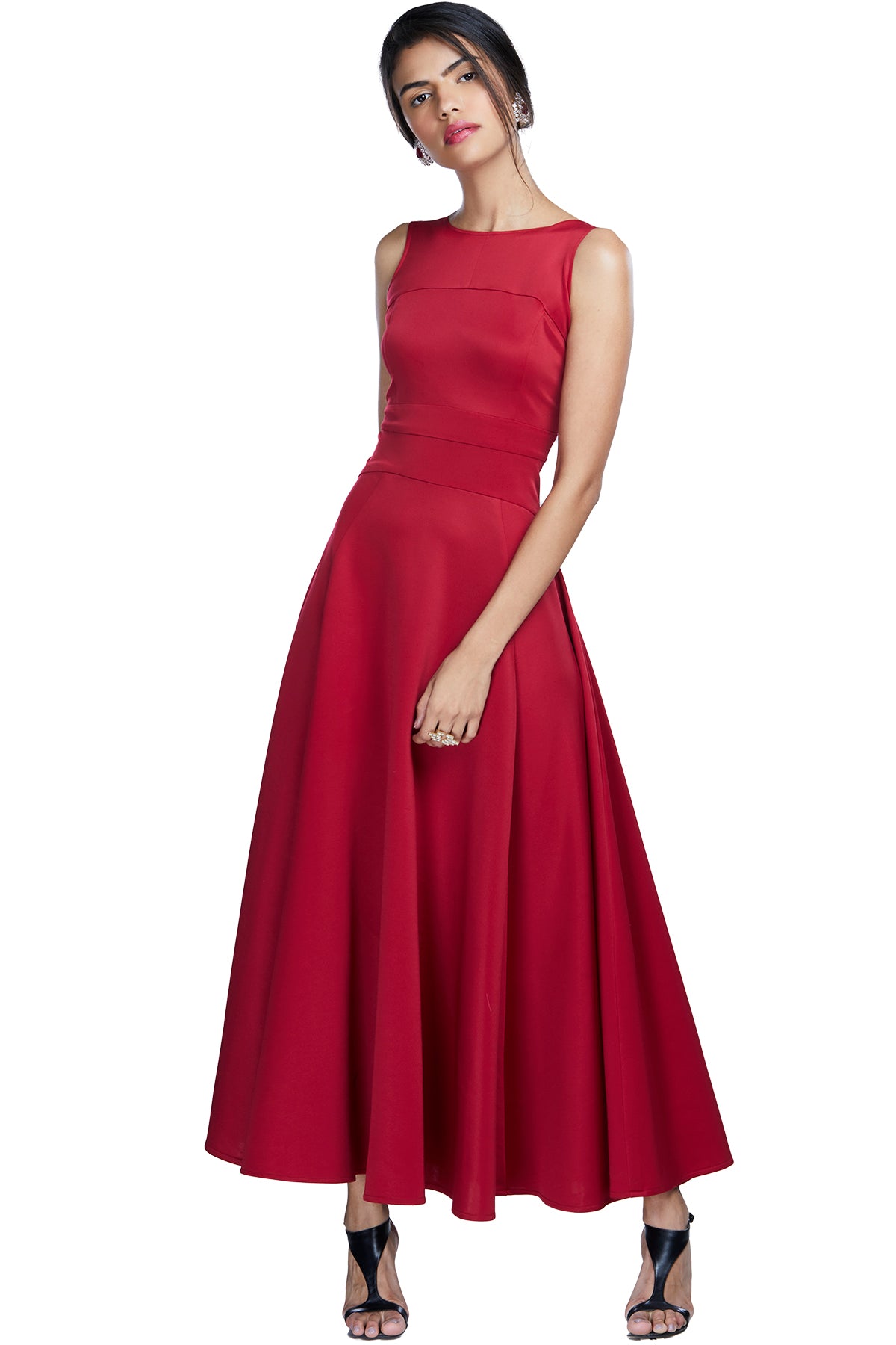 Deep red gown