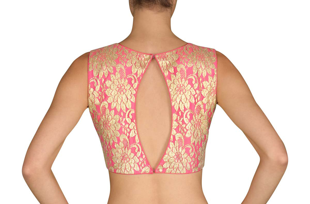 Pink And Gold Lace Blouse