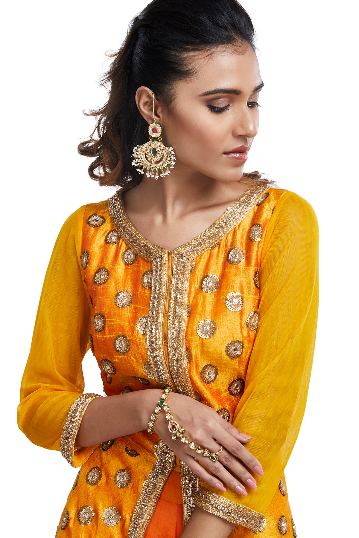 Saffron Long Top on Skirt