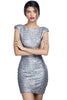 Cause we get bitter without that glitter! Dive into the midst of glitz in this complete sequined figure-hugging dress with cap sleeves. 
